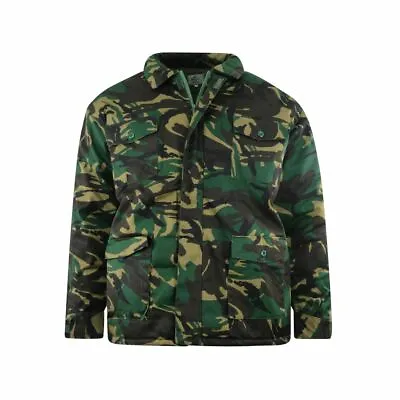Buy Long Safari Style Jacket Camouflage Print Army Style Green Camo Coat Zip Up Mens • 33.94£