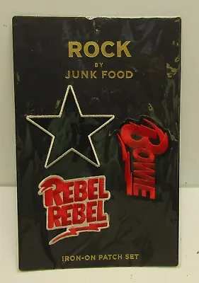 Buy Rock Junk Food Clothing Iron -On Patch Set Rebel Star Davie Bowie Archive • 6.85£