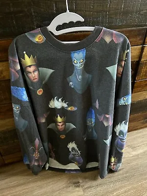 Buy Disney Spirit Jersey Up To No Good Sz Large Gray Villains Pullover Sweatshirt • 48.26£