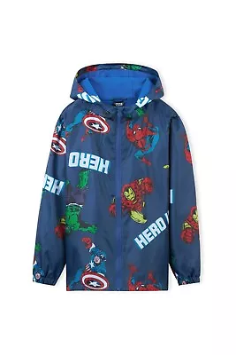 Buy Marvel Kids Boys Avengers Hooded Raincoat Jacket Full Zip Front • 16.49£