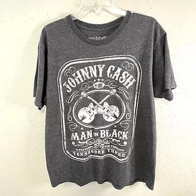 Buy MERCH TRAFFIC Johnny Cash Man In Black Shirt Band Graphic T-shirt Womens L • 19.80£