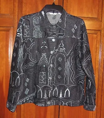 Buy Laura Ashley Womens Black Jean Jacket  Embellished & Embroidered - Size M • 19.29£