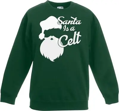 Buy Adults Santa Is A Celt Wales Scotland Ireland Festive Green Christmas Jumper • 18.66£