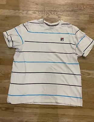Buy FILA Men's Thiago T-Shirt Short Sleeve Summer Stripe Tee Size XL • 9.99£