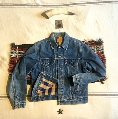 Buy LEVIS Vintage MADE USA Trucker Jacket Blanket Lined 44L Red Tab RARE 80s LVC • 88.80£