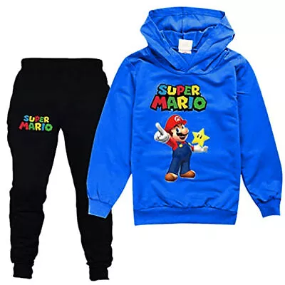 Buy Super Mario Kids Boys Long Sleeve Hoodie Sweatshirt Pullover T-Shirt Pants • 17.32£
