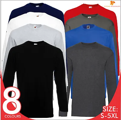 Buy FOTL Mens Valueweight Long Full Sleeve T-Shirt Casual Tee Shirt Plain TOP S-5XL • 8.08£