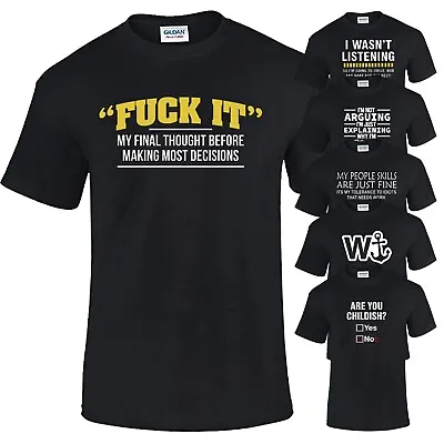Buy Funny Mens T Shirt Sarcastic Slogan Humor Sarcasm Novelty Joke Black Tee Gift 1 • 10.99£