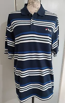 Buy Mens Size Large Multicoloured Collared T Shirt By Fila • 5£