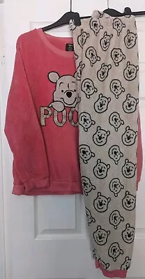 Buy Ladies Disney Pooh Pink Fleece Supersoft Pyjamas Size 18/20 ❤️ • 4.99£
