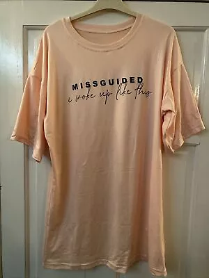Buy Missguided I Woke Up Like This Peach Top Nightdress Multi Purpose One Size • 9.99£