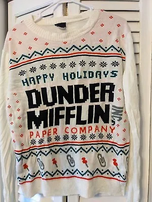 Buy The Office Dunder Mifflin Ugly Christmas Sweater Adult Medium Party Holiday • 12.30£