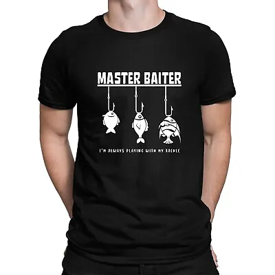 Buy Master Baiter Fishing T-shirt Funny Fisherman Gift Fish Angler Angling Uncle Dad • 12.99£