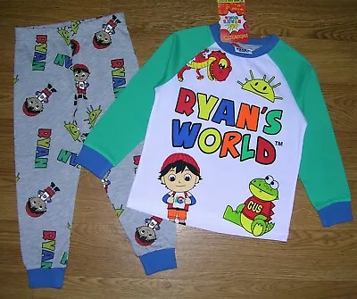 Buy Ryan's World New Boys Bright Colourful Dragon Cotton Pyjamas Age 2-3 98cm • 9.99£