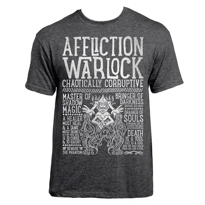 Buy World Of Warcraft / RPG Inspired AFFLICTION WARLOCK T-shirt - Unisex / Mens • 19.99£