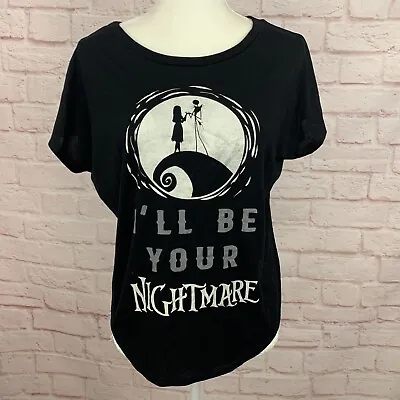 Buy Disney Tim Burtons The Nightmare Before Christmas Top Sleepwear T-shirt Size S • 25.09£