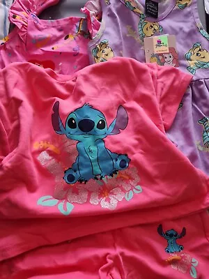 Buy Girls 3-4 Years Disney Flounder Stitch And Princess Bundle Of Clothes (11F) • 22£