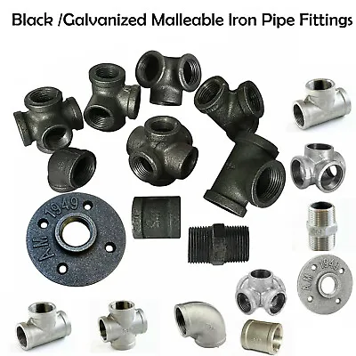 Buy 3/4  INCH Industrial Black /Galvanized Malleable Iron Pipe Joints Fittings TBSP • 1.91£
