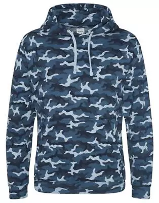Buy Mens Camo Hoodies Camouflage Print Hooded Pullover Sweatshirt Hoody Top AWDis • 29.99£