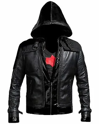 Buy New Batman Arkham Knight Game Red Hood Leather Jacket & Vest Cosplay Costume • 144.56£