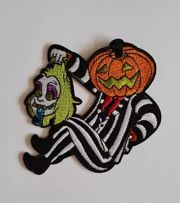 Buy PUMKIN HEAD BEETLEJUICE - Embroidery Iron On / Sew On Patch For DIY Clothing • 3£