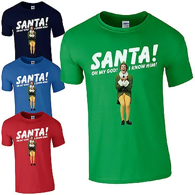 Buy SANTA! I KNOW HIM! T-Shirt - Funny Buddy The Elf Christmas Kids & Mens Gift Top • 13.01£