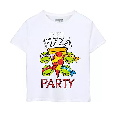 Buy Teenage Mutant Ninja Turtles Boys Life Of The Pizza Party T-Shirt NS7711 • 14.59£