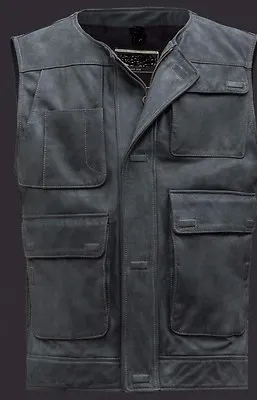 Buy Star Wars The Force Awakens Han Solo Distressed Cowhide Leather Vest Jacket   • 151.15£