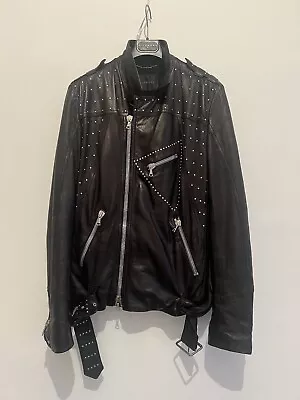 Buy John Richmond Black Leather Jacket With Studs • 210£