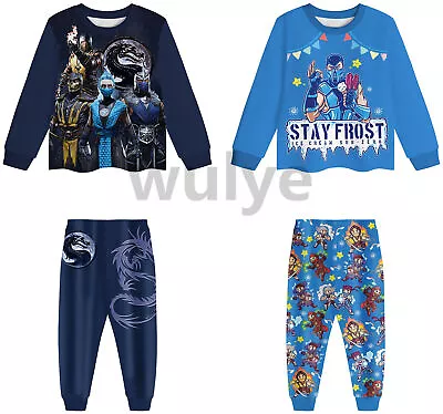 Buy 2pcs Kids Boy Mortal Kombat Pyjamas Set Cosplay Long Sleeve T-shirt+Pants Outfit • 12.99£