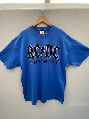 Buy Vintage AC/DC Concert Band T-Shirt  STIFF UPPER LIP  2000 Hanes Tag Size XL • 24.99£