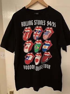 Buy Vintage Rolling Stones Voodoo Lounge Tour 94/95 T Shirt Black Size XL • 40£
