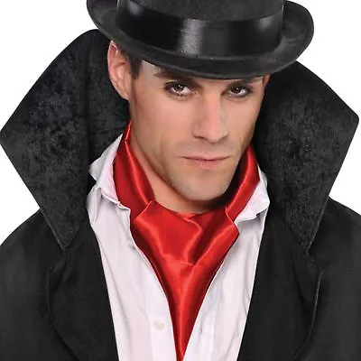 Buy Adults Mens Red Dracula Vampire Cravat Scarf Neck Tie Gothic Halloween Accessory • 6.38£