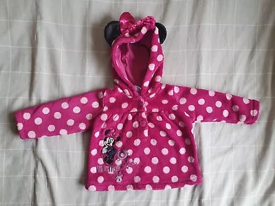 Buy Disney Baby: Beautiful Pink Fleece Spot Long Sleeve Hoodie Top  - 6.9 Months • 6.99£