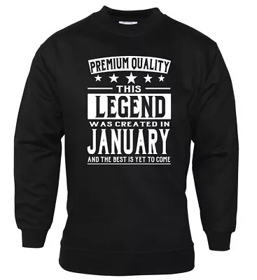 Buy Men's Sweatshirt T-Shirt Legend Birthday T-Shirt January 20th 80th 50th Gift • 17.95£