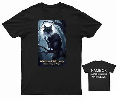 Buy Mystic Black Cat T-Shirt Whiskers Witchcraft - Enchanting The Night Tee • 13.95£