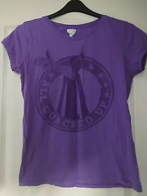 Buy Ladies Purple Looney Tunes T-shirt Retro Faded Daffy Duck Print All Quacked Up • 0.99£