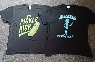 Buy 2 Rick And Morty T-Shirts Mens Size 2XL Pickle Rick Meeseeks Black  • 19.99£