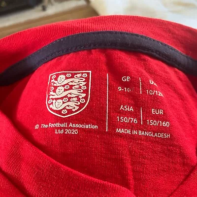 Buy Boys Official England Football T Shirt Age 9-10 Used • 0.99£