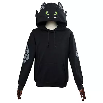 Buy Adult Dragn Toothless Furry Pullover Hoodie Cosplay Sweatshirt Coat Jacket • 28.15£