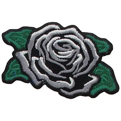 Buy Black Rose Flower Iron Or Sew On Patch Embroidered For Clothes Gothic Emo Punk • 3.95£