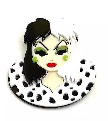 Buy Cruella De Ville Brooch | Film Star Lady Pin | Fashion Pin For Jacket Scarf • 14.02£
