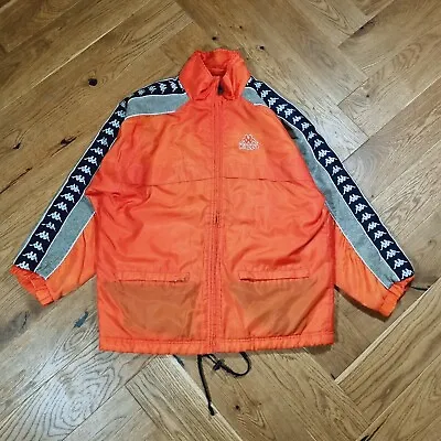 Buy Kappa Jacket Oversized Orange 90s Retro Vintage Y2k Hipster 80s Small Quilted  • 9.99£
