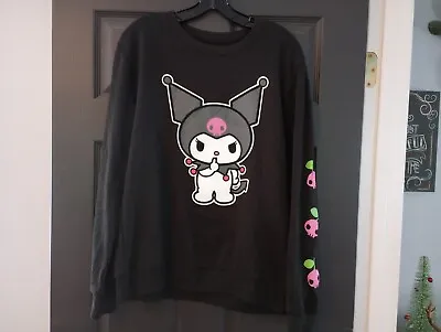 Buy Kuromi Goth Anime Princess Logo Sweater By Sanrio Hello Kitty Bioworld Merch Tee • 22.67£