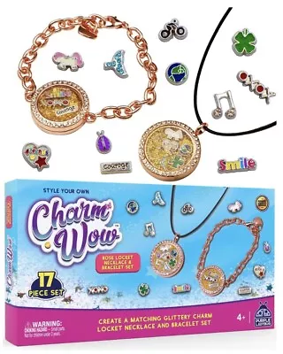 Buy CharmWow Jewellery Making Kit With Lockets Mini Charms For Girls Age 4+ Gift Ide • 7.99£