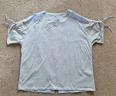 Buy 💙 BNWT River Island Oversized T-shirt Light Grey & Blue - Size 10 💙 • 4£