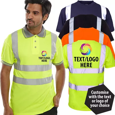 Buy Hi Vis Personalised Polo T-Shirt Tee Shirt Custom Print Safety Work Wear Hi Viz • 17.50£
