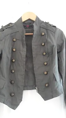 Buy Military Style Cropped Jacket Khaki Green.. • 12.99£