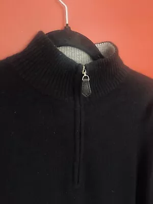 Buy Marcus Law Black 100% Cashmere  Zip Up High Neck Men’s Jumper Sweater 40” S/M • 35£