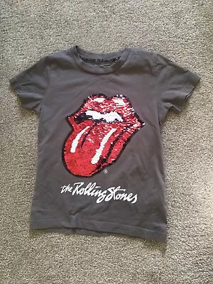 Buy TheRolling Stones T Shirt Boys Age 3-4 Sequinned Colour Change • 3.99£
